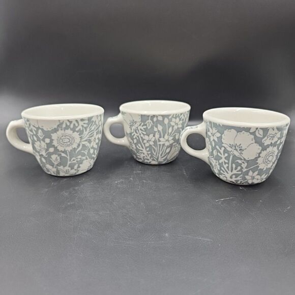 Vintage Wallace China Restaurant Ware Coffee Cups Festival Gray 11-P Set of 3 - Picture 6 of 9